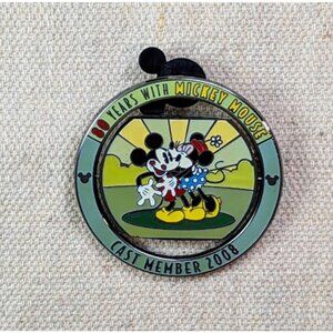 80 Years With Mickey Mouse Cast Member 2008 Kissing Holding Hands Spinner Pin